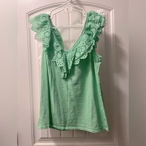 Lily Pulitzer mint green Ruffle tank L